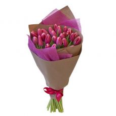 Букет: 25 розовых тюльпанов